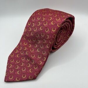 HOLLAND & SHERRY LONDON Pink Patterned Silk Neck Tie